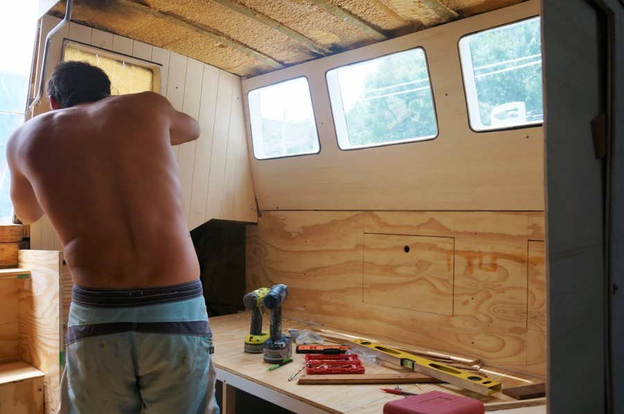 woodwork in the pilot house